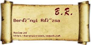 Berényi Rózsa névjegykártya